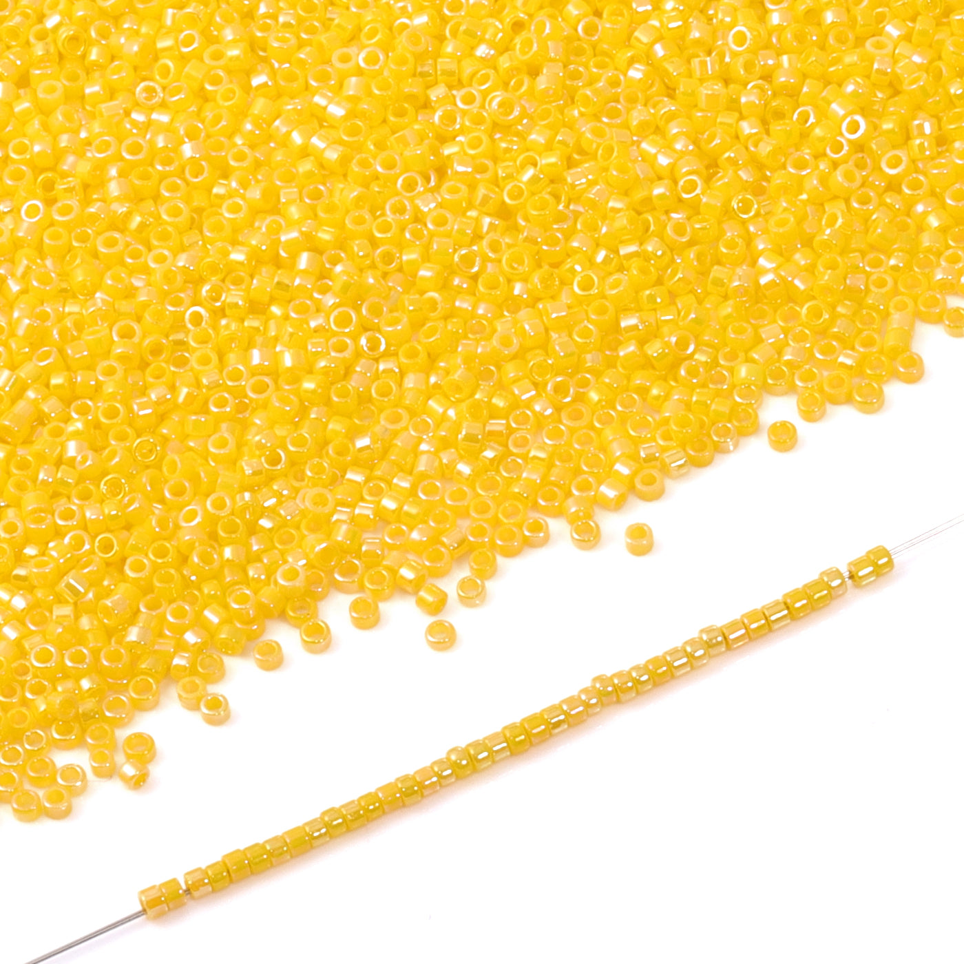 Opaque Rainbow Dark Yellow Color Hight Quality Glass Cylinder Seed Beads 1.6 MM Size BS1014