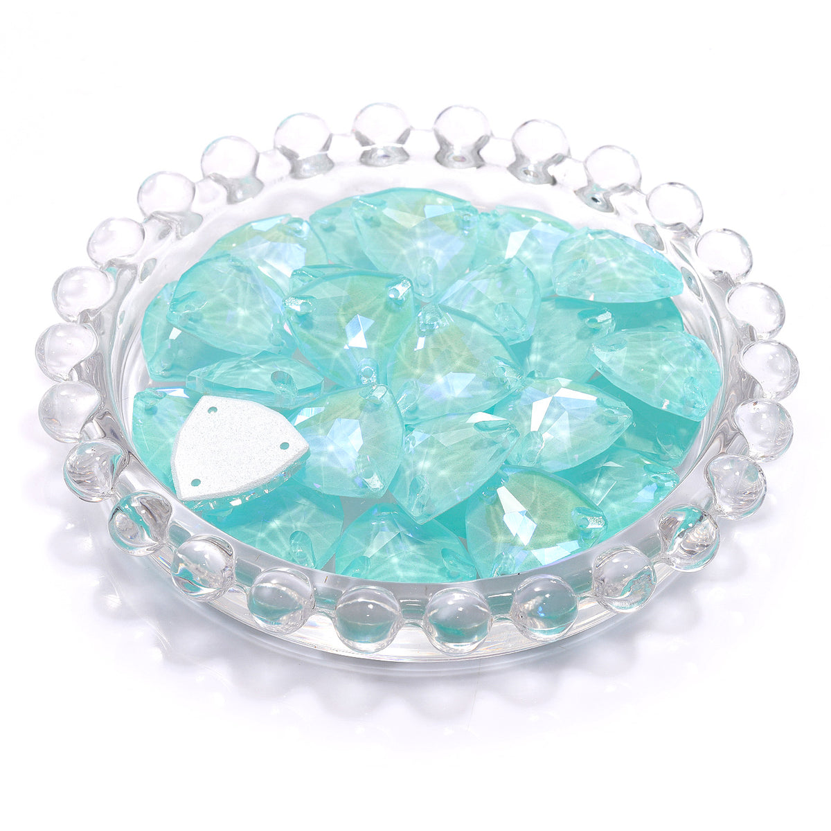 Electric Neon Light Azore Trilliant Shape High Quality Glass Sew-on Rhinestones WholesaleRhinestone