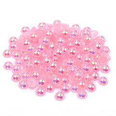 Light Pink AB Resin Flat Back Pearls Multi Sizes WholesaleRhinestone