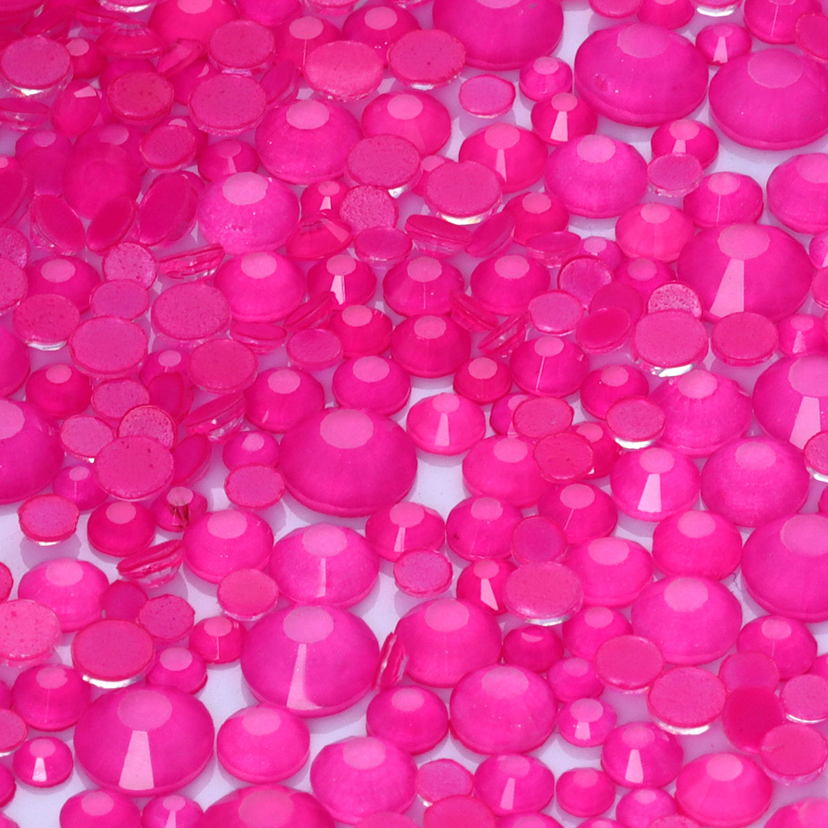 Mixed Sizes Mocha Neon Rose Glass Flat Back Rhinestones For Nail Art WholesaleRhinestone