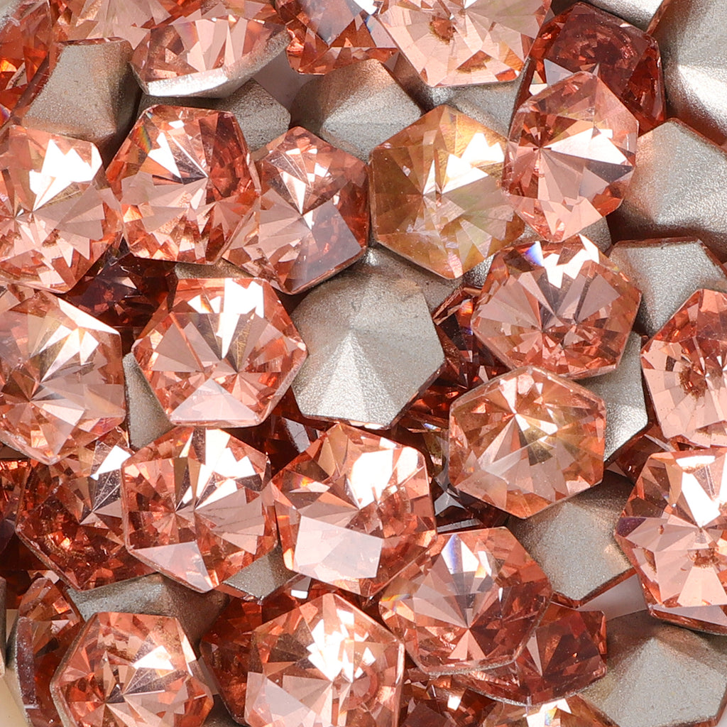 Water Red Hexagon kaleidoscope Shape Glass Pointed Back Fancy Rhinestones WholesaleRhinestone