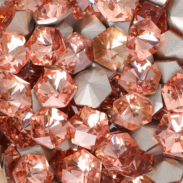 Water Red Hexagon kaleidoscope Shape Glass Pointed Back Fancy Rhinestones WholesaleRhinestone