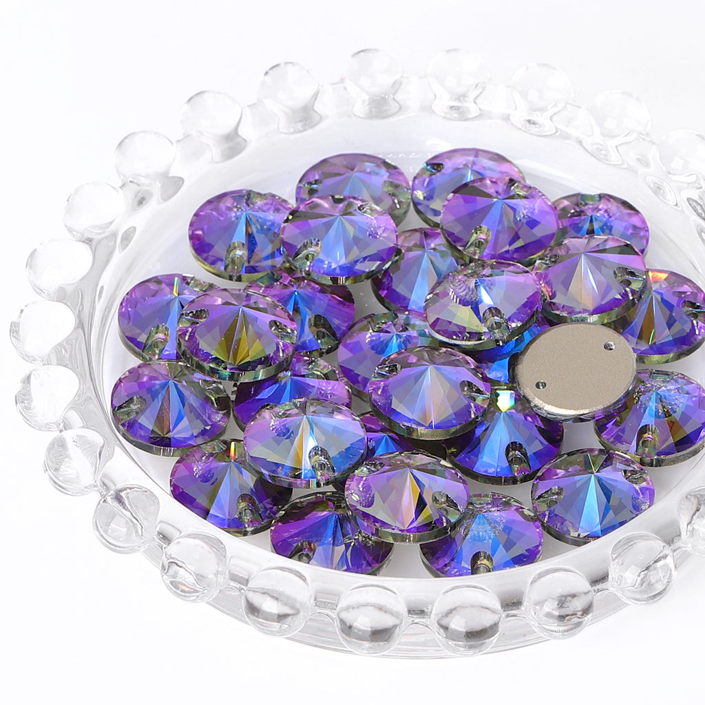 Black Diamond Shimmer Rivoli Shape High Quality Glass Sew-on Rhinestones WholesaleRhinestone