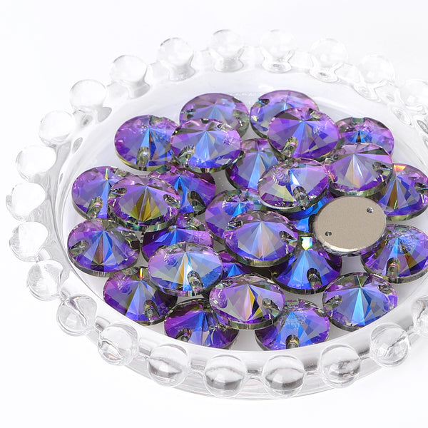 Black Diamond Shimmer Rivoli Shape High Quality Glass Sew-on Rhinestones WholesaleRhinestone