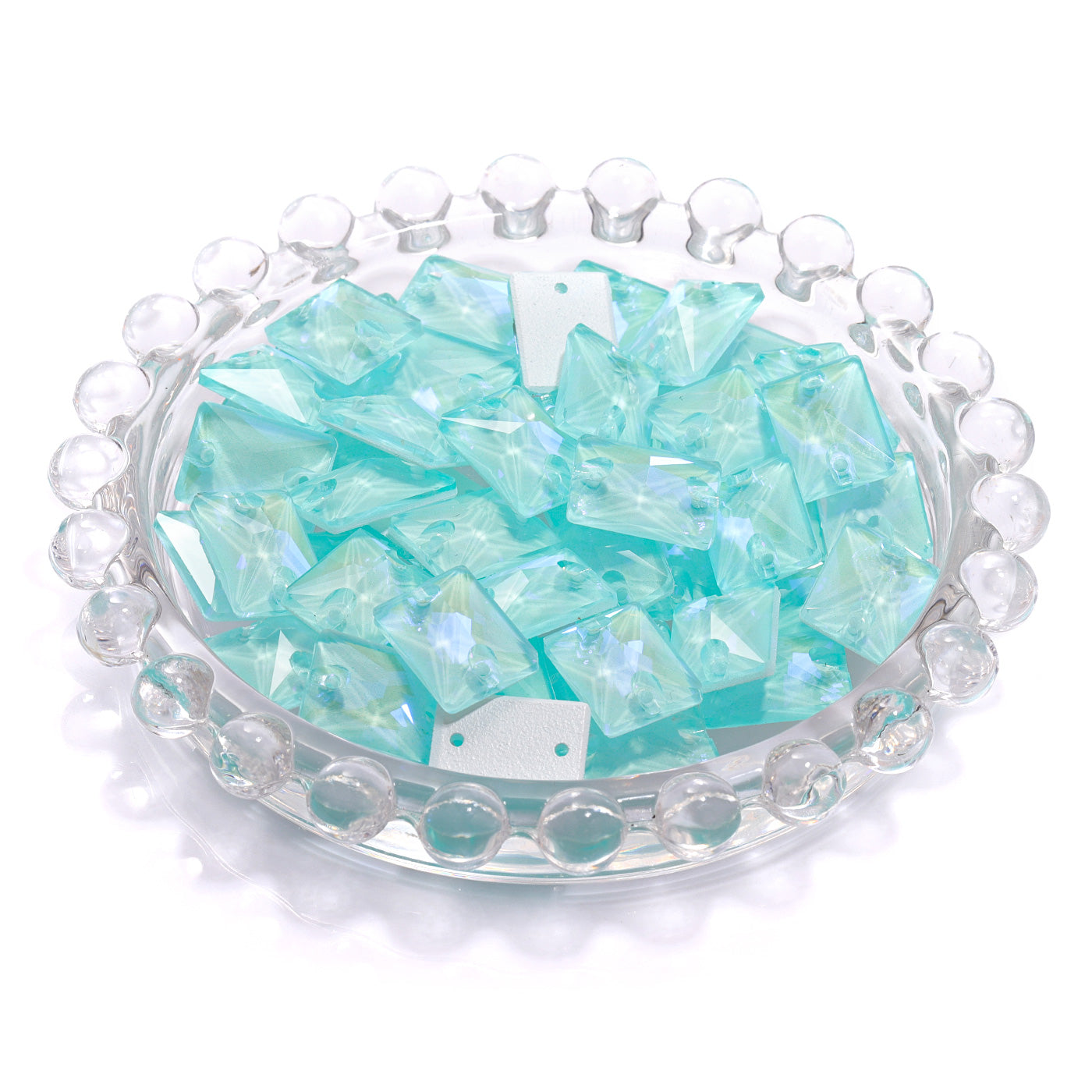 Electric Neon Light Azore Rectangle Shape High Quality Glass Sew-on Rhinestones WholesaleRhinestone