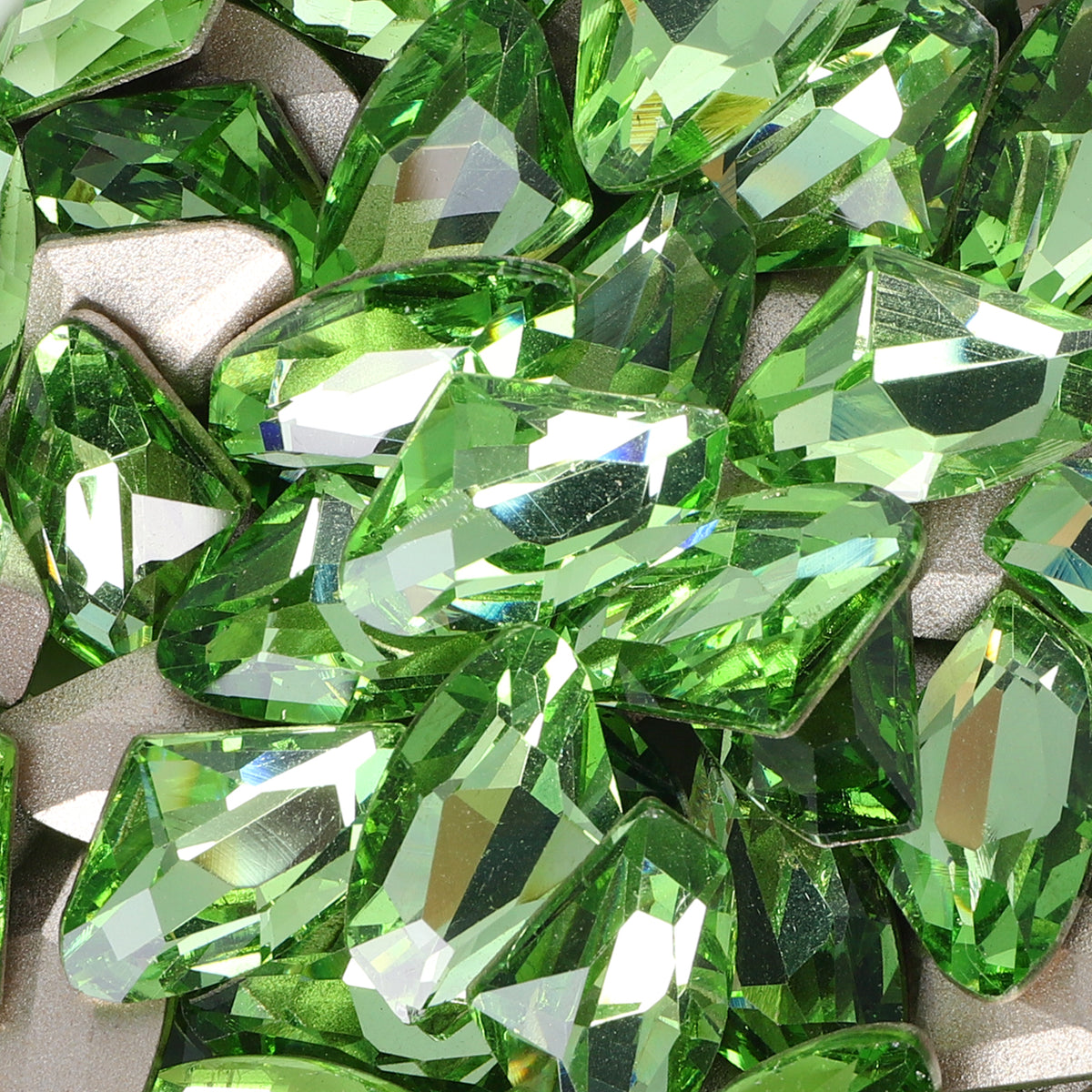 Apple Green Galactic Shape Glass Pointed Back Fancy Rhinestones WholesaleRhinestone