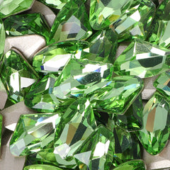 Apple Green Galactic Shape Glass Pointed Back Fancy Rhinestones