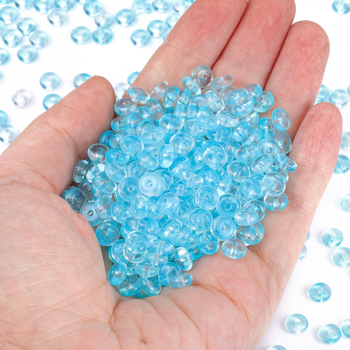 TMTG001 Transparent Candy Series Lucky Buckle Shape Glass Seed Beads Secondary image