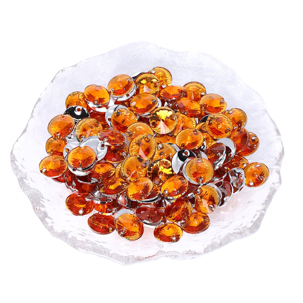Rivoli Orange Resin Sew-on Rhinestones For Dance Costume WholesaleRhinestone