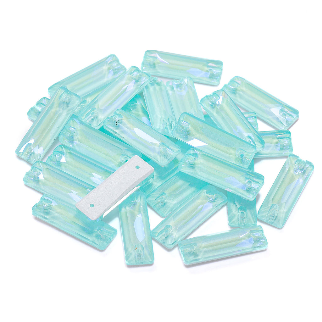 Electric Neon Light Azore Cosmic Baguette Shape High Quality Glass Sew-on Rhinestones WholesaleRhinestone