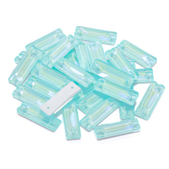 Electric Neon Light Azore Cosmic Baguette Shape High Quality Glass Sew-on Rhinestones WholesaleRhinestone