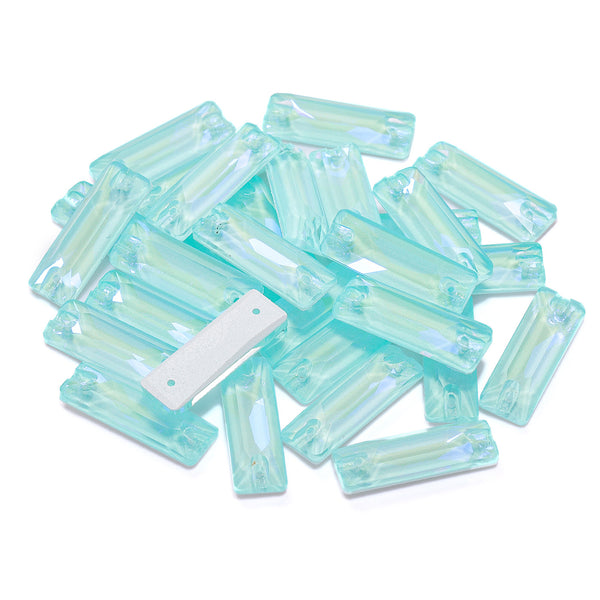 Electric Neon Light Azore Cosmic Baguette Shape High Quality Glass Sew-on Rhinestones WholesaleRhinestone