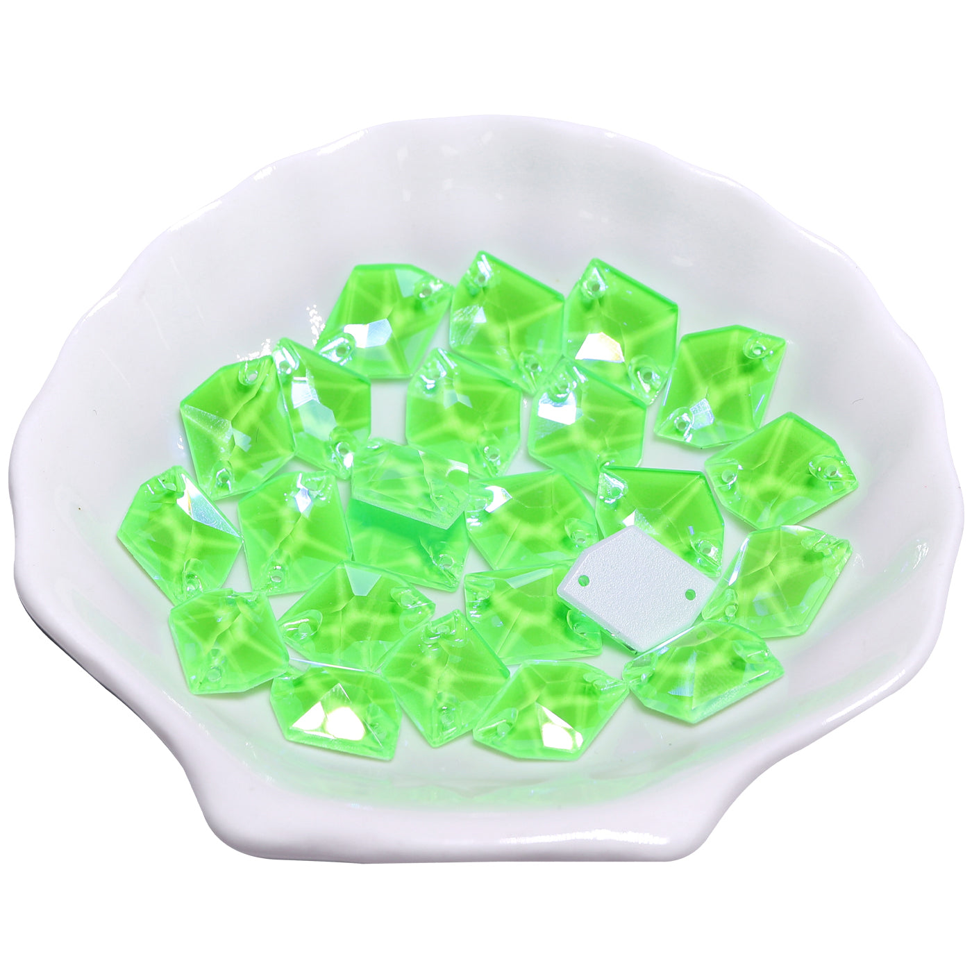 Electric Neon Peridot Cosmic Shape High Quality Glass Sew-on Rhinestones