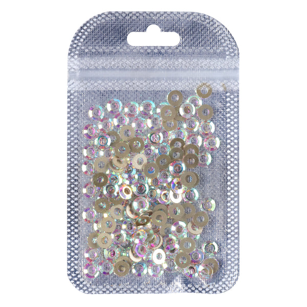 Round Hollow Shape Crystal AB Flat Back Fancy Rhinestones