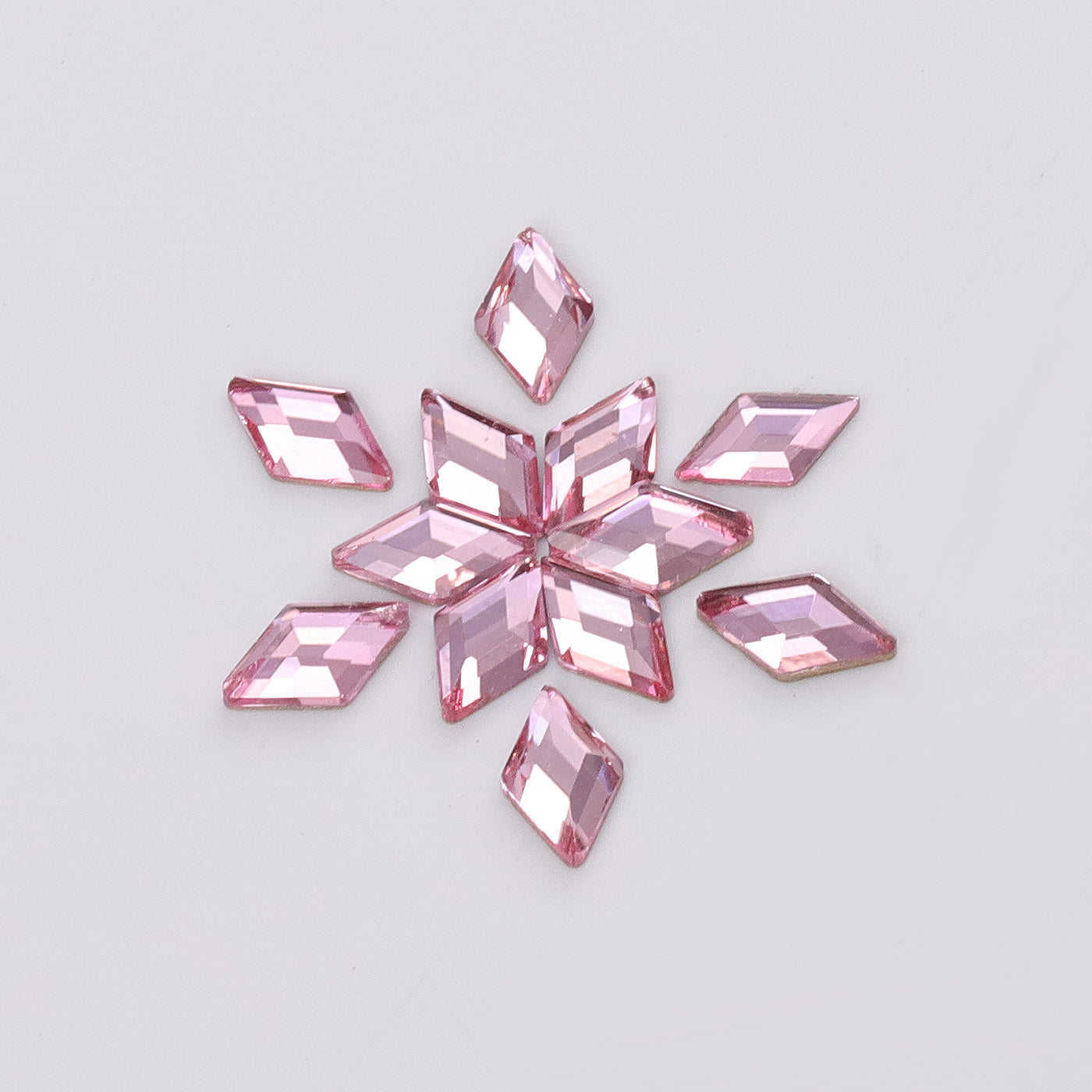 Rhombus Shape Light Pink Flat Back Fancy Rhinestones WholesaleRhinestone