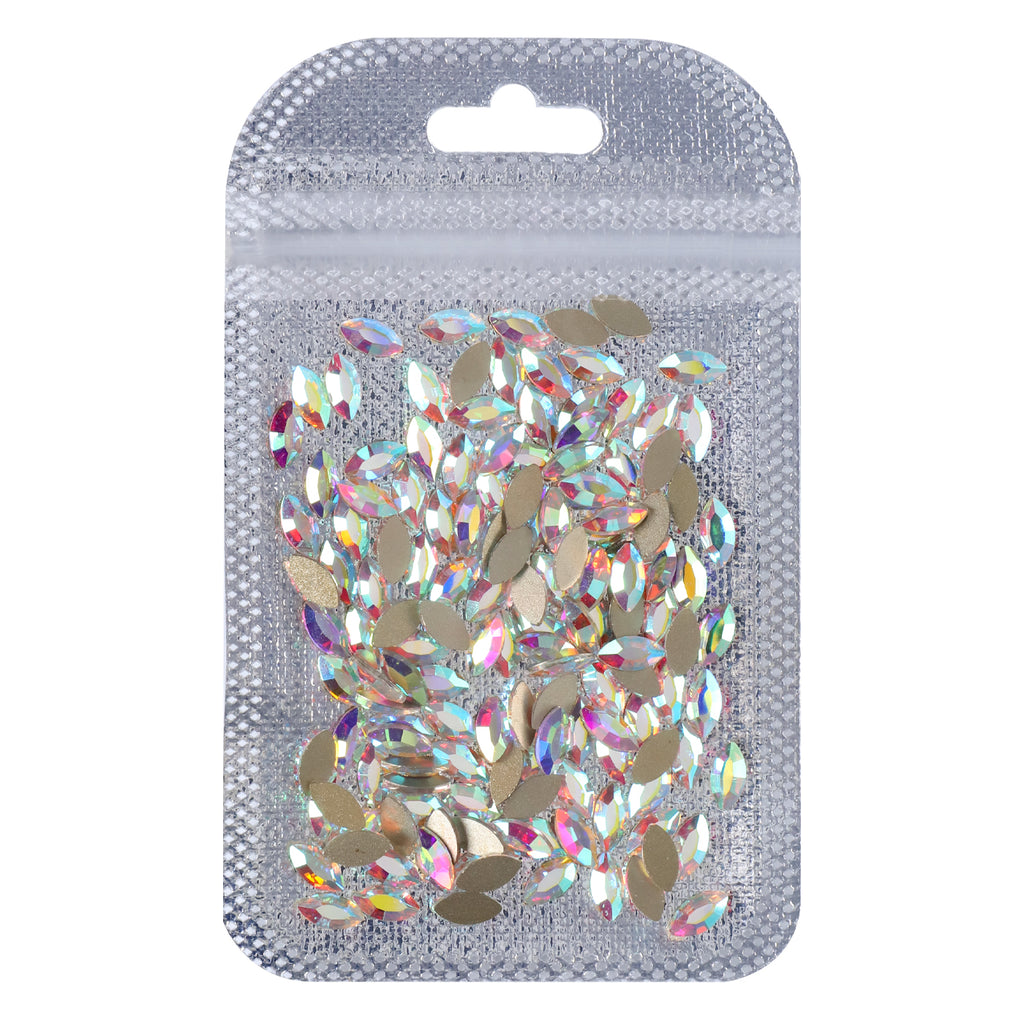 Navette Form Crystal AB Flat Rücken ausgefallene Strasssteine