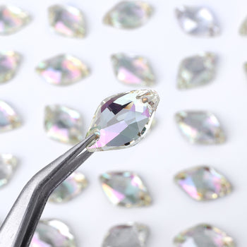 Luminous Green Lemon Shape High Quality Glass Sew-on Rhinestones WholesaleRhinestone