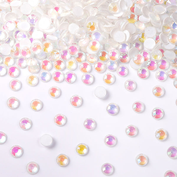 Mocha Shimmer White Glass Flat Back Rhinestones WholesaleRhinestone