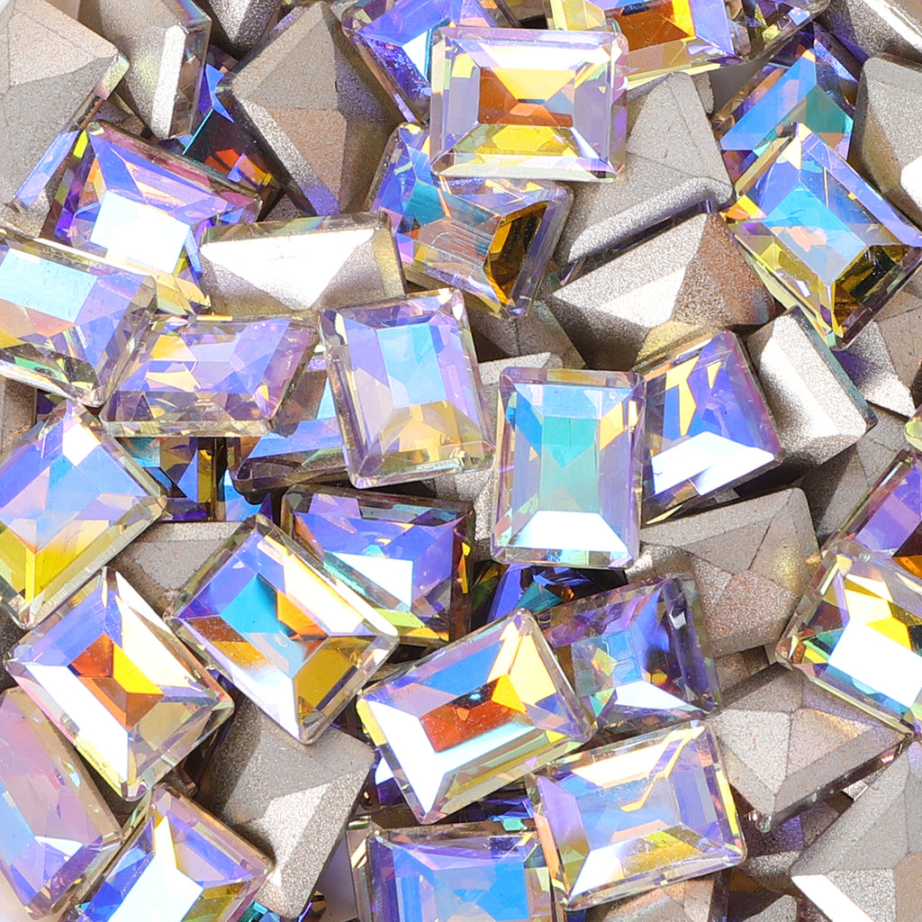 Phantom Purple Rectangle Shape Glass Pointed Back Fancy Rhinestones WholesaleRhinestone