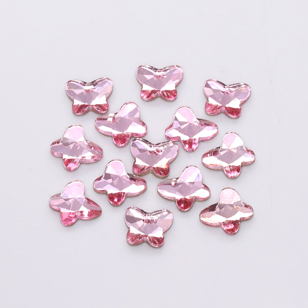 Butterfly Shape Light Pink Flat Back Fancy Rhinestones WholesaleRhinestone