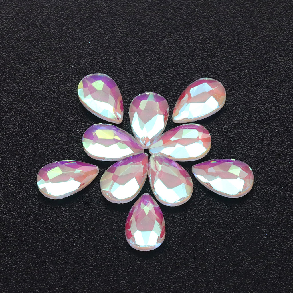 Raindrop Shape Mocha White Flat Back Fancy Rhinestones WholesaleRhinestone