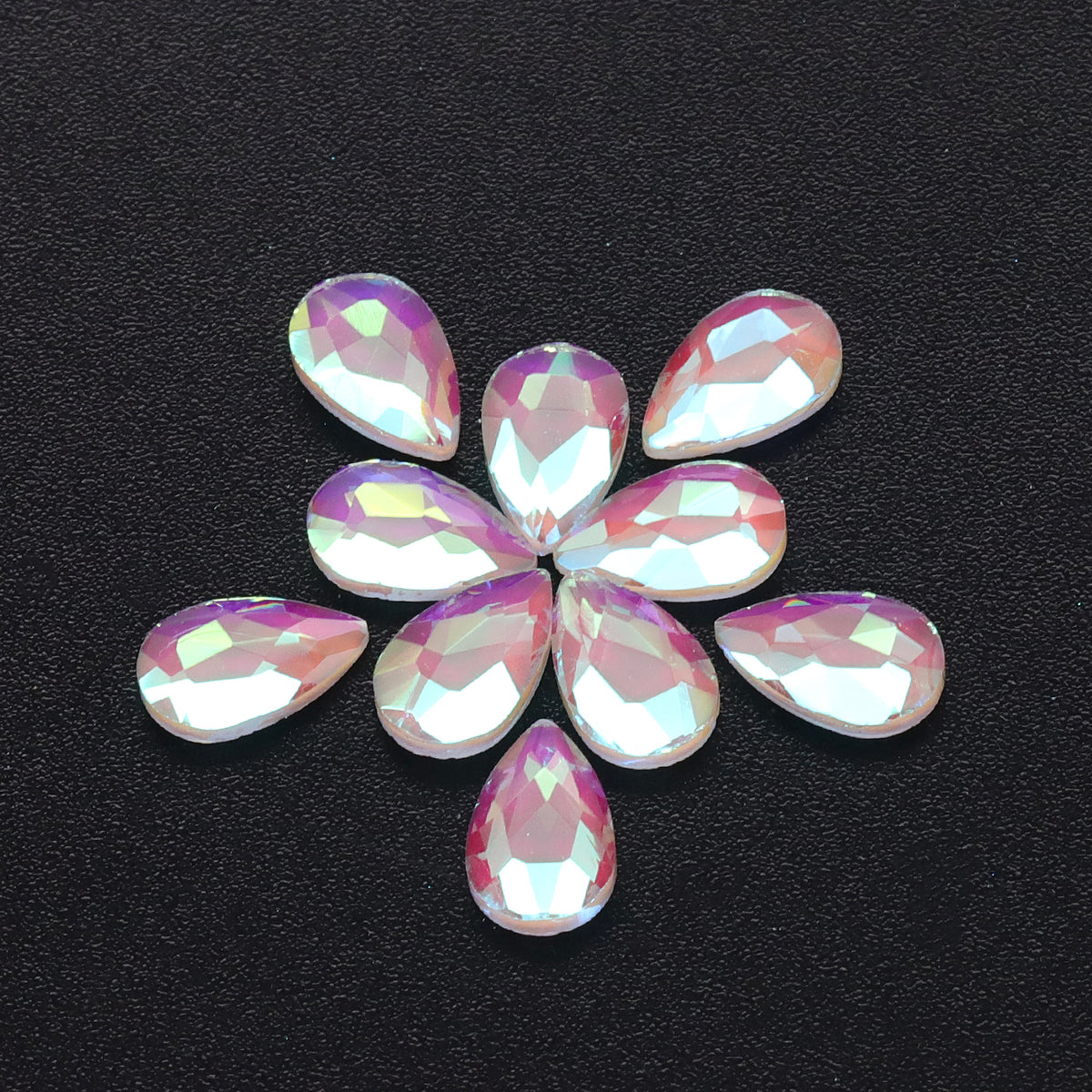 Raindrop Shape Mocha White Flat Back Fancy Rhinestones WholesaleRhinestone