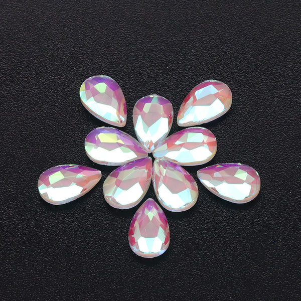 Raindrop Shape Mocha White Flat Back Fancy Rhinestones WholesaleRhinestone