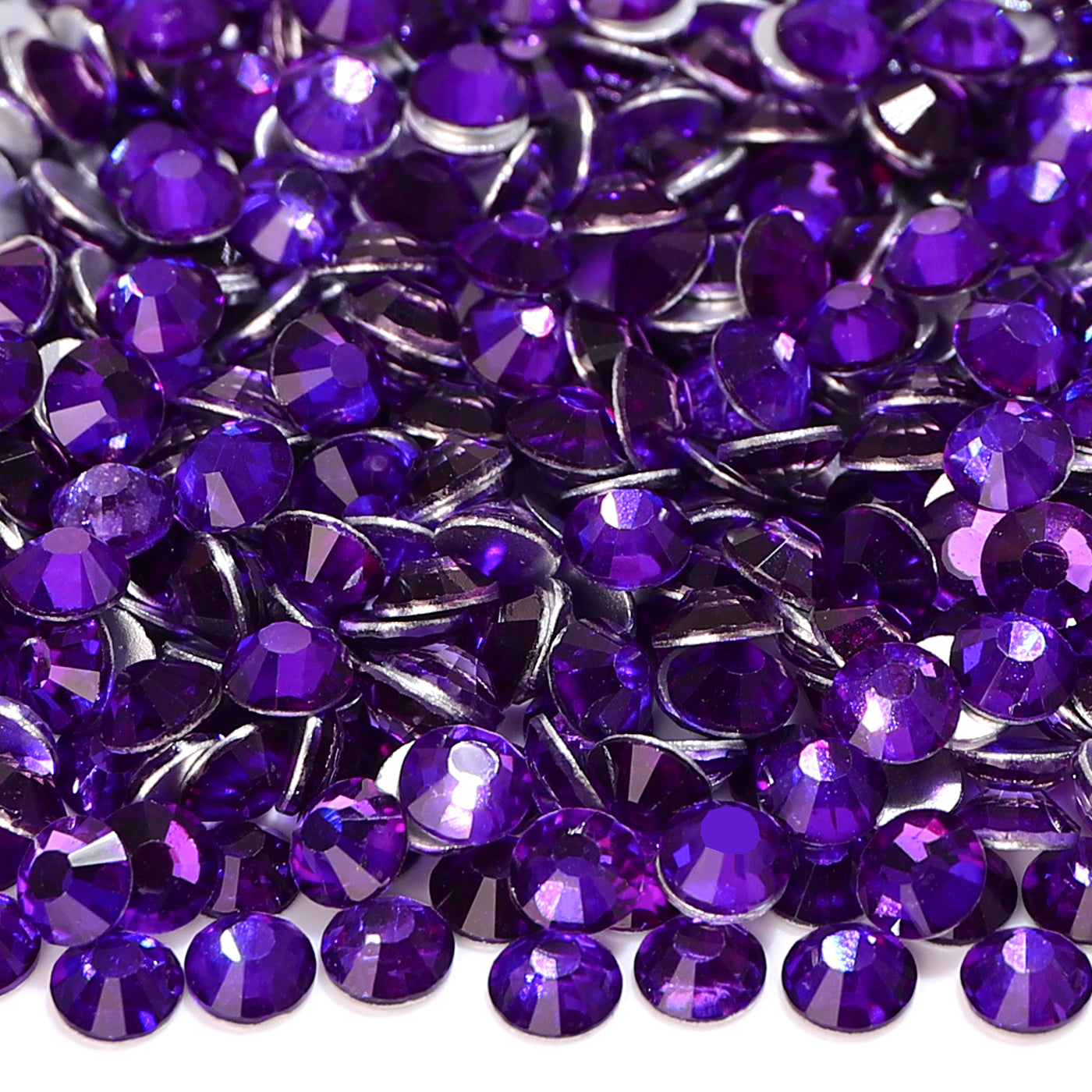 Purple Rhinestone Glass Champagne Crystal FlatBack Glass Rhinestones Glue-On for Nail ...