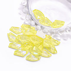 Electric Neon Light Topaz Galactic Shape High Quality Glass Sew-on Rhinestones