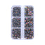 Mixed Sizes 6 Grid Box Mocha Opal Dk Gray Glass FlatBack Rhinestones For Nail Art WholesaleRhinestone
