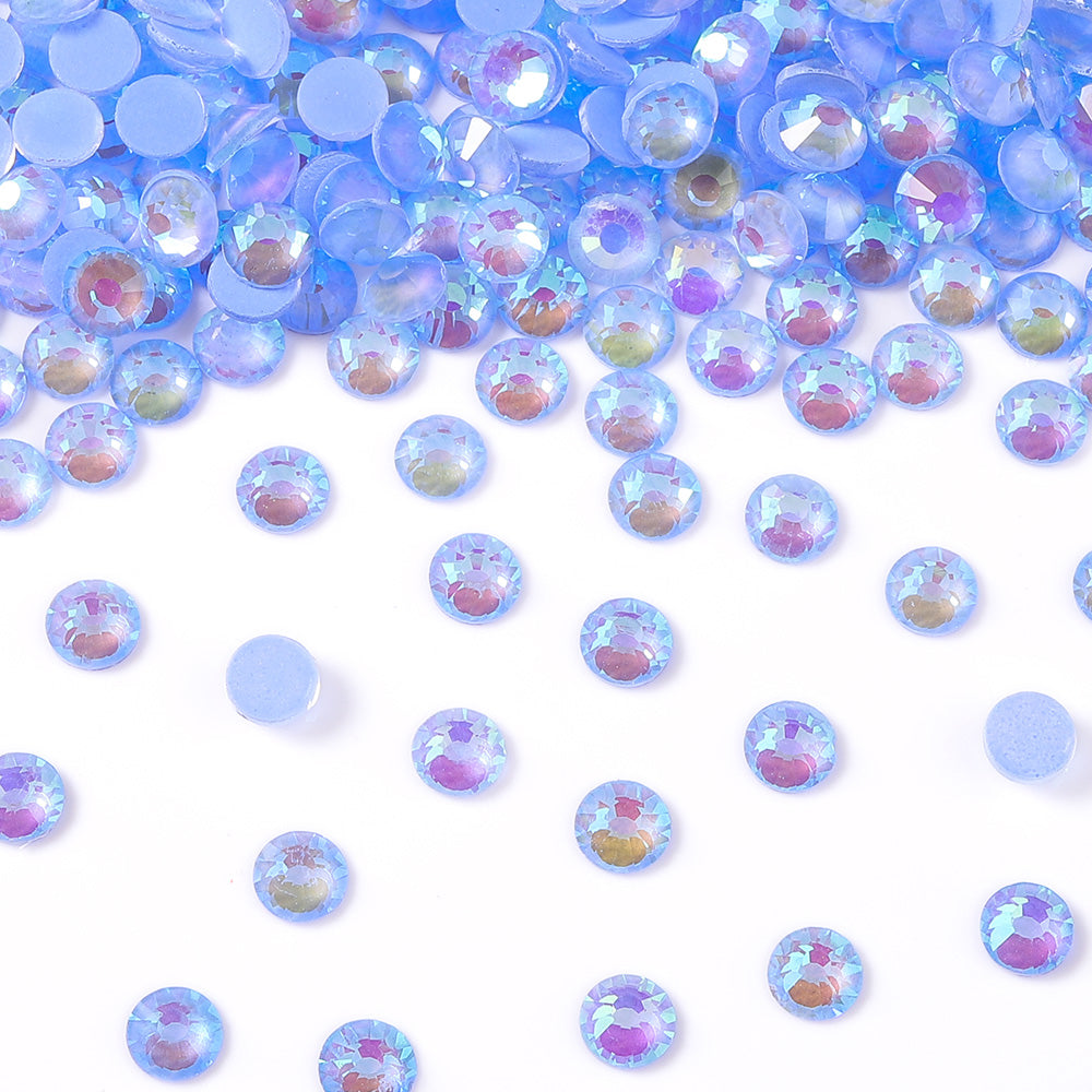 Mocha Shimmer Lt Blue Glass Flat Back Rhinestones WholesaleRhinestone