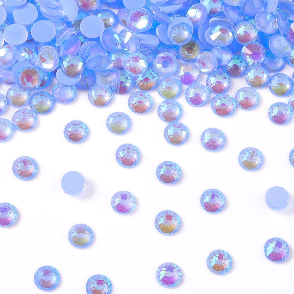 Mocha Shimmer Lt Blue Glass Flat Back Rhinestones WholesaleRhinestone