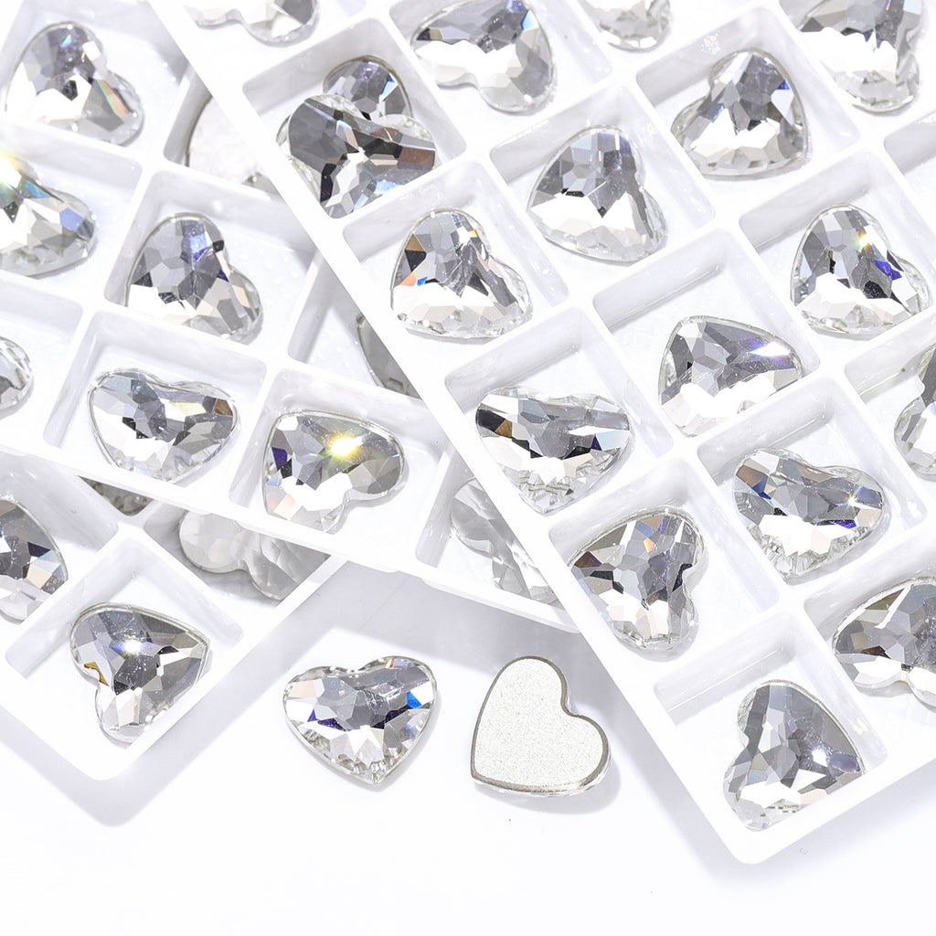 Crystal Heart Shape High Quality Glass Beveled Flat Back Rhinestones WholesaleRhinestone