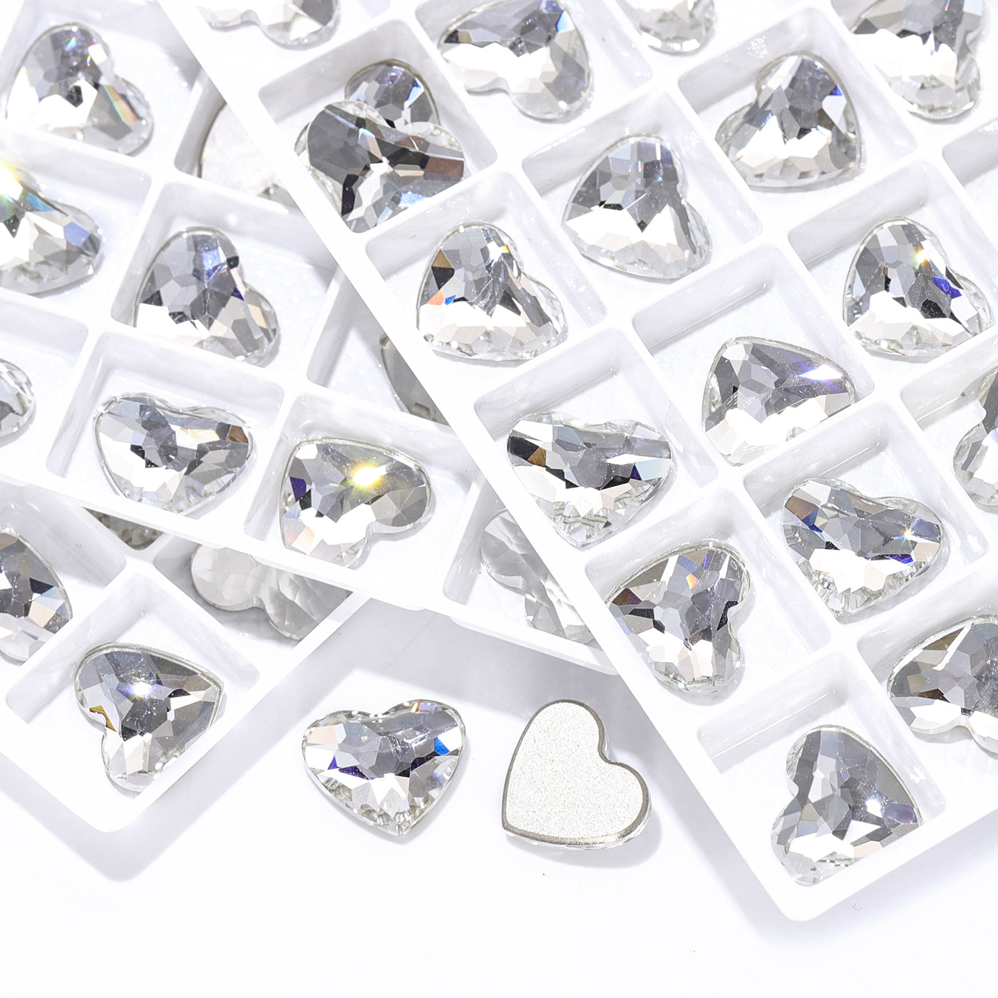 Crystal Heart Shape High Quality Glass Beveled Flat Back Rhinestones WholesaleRhinestone