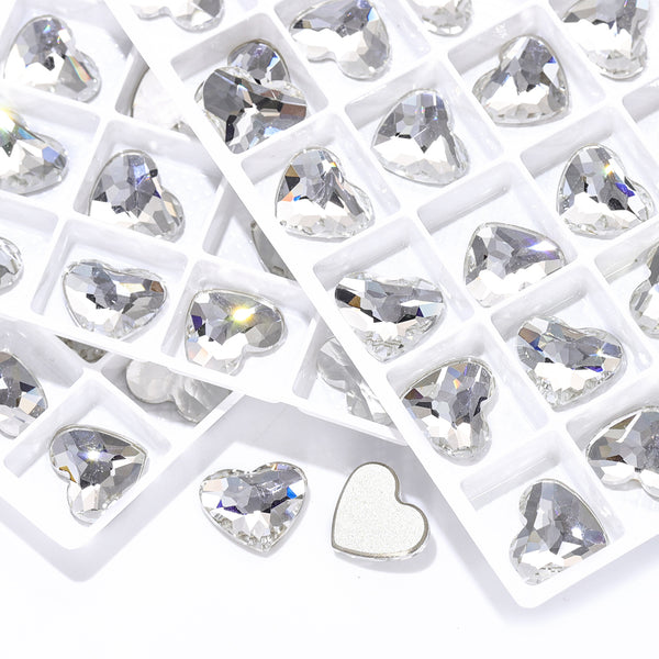 Crystal Heart Shape High Quality Glass Beveled Flat Back Rhinestones WholesaleRhinestone