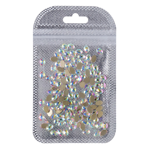 Egg Shape Crystal AB Flat Back Fancy Rhinestones