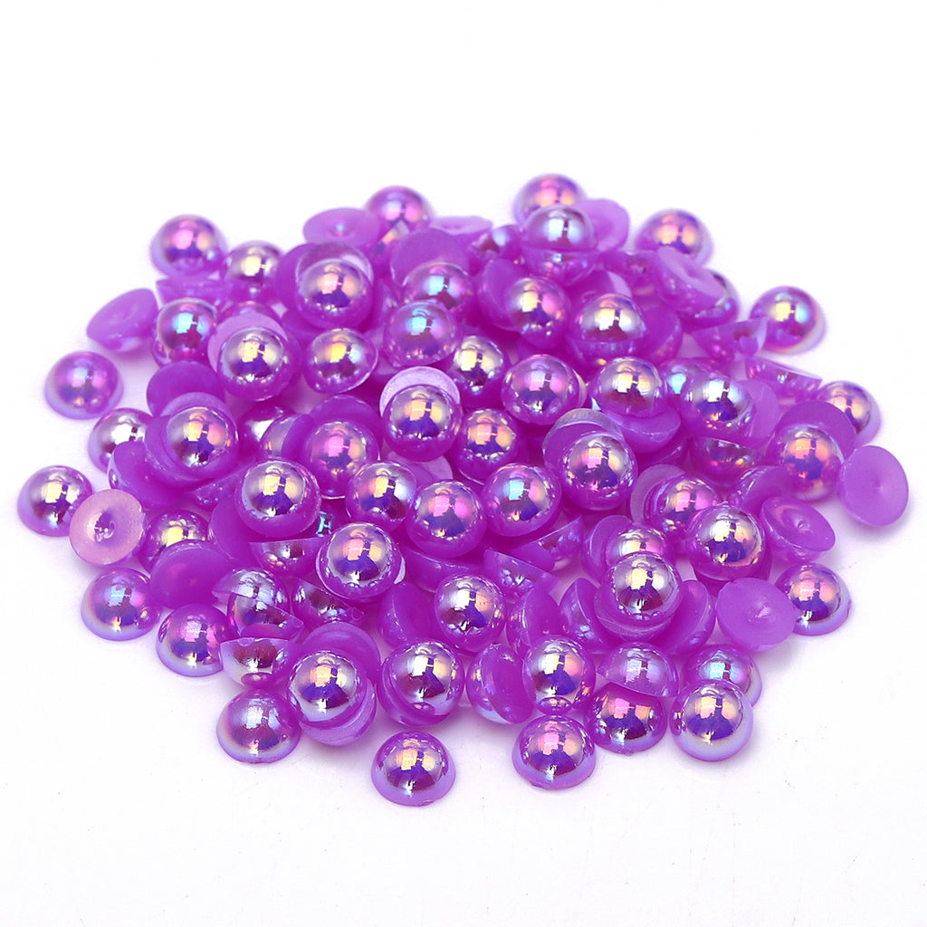 Violet AB Resin Flat Back Pearls Multi Sizes WholesaleRhinestone
