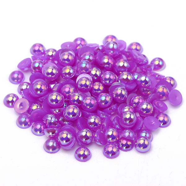 Violet AB Resin Flat Back Pearls Multi Sizes WholesaleRhinestone