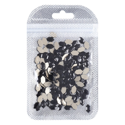 Elongated Hexagon Shape Black Flat Back Fancy Rhinestones WholesaleRhinestone Main image