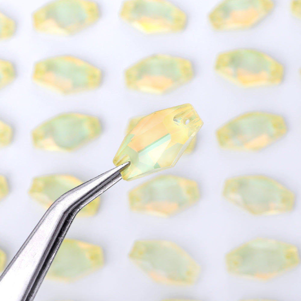 Jonquil AM Hexagon Shape High Quality Glass Sew-on Rhinestones WholesaleRhinestone