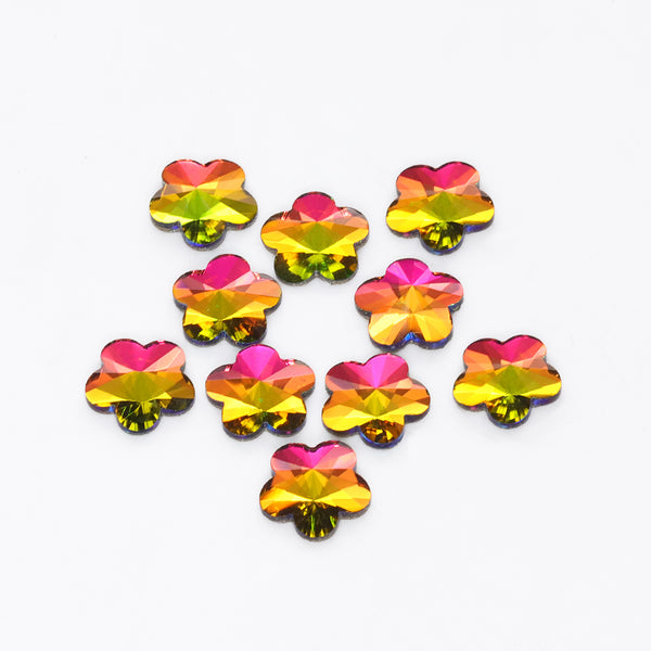 5 leaf plum blossoms Shape Rainbow Flat Back Fancy Rhinestones WholesaleRhinestone