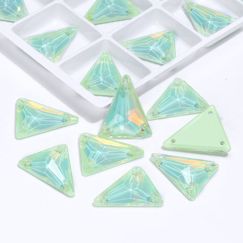 Slim Triangle Shape Light Azore AM High Quality Glass Sew-on Rhinestones