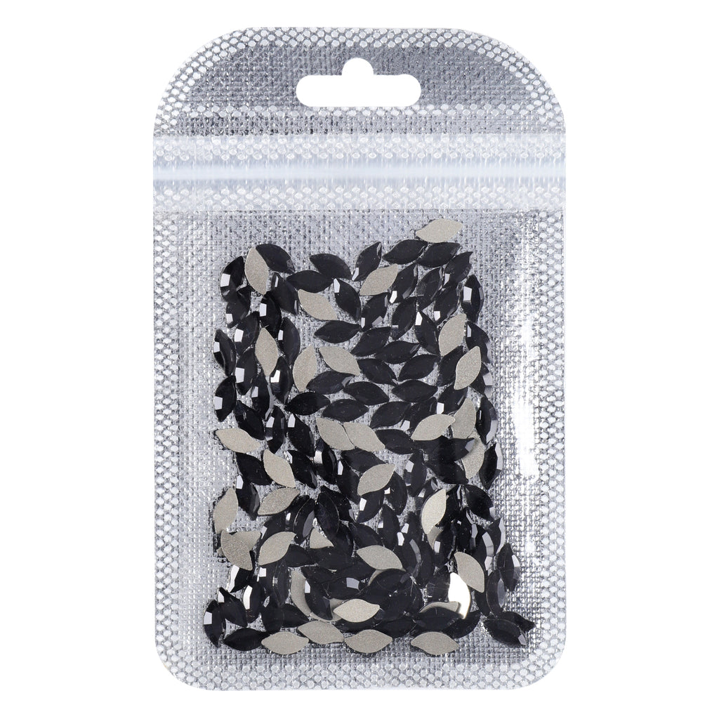 Mermaid Shape Black Flat Back Fancy Rhinestones