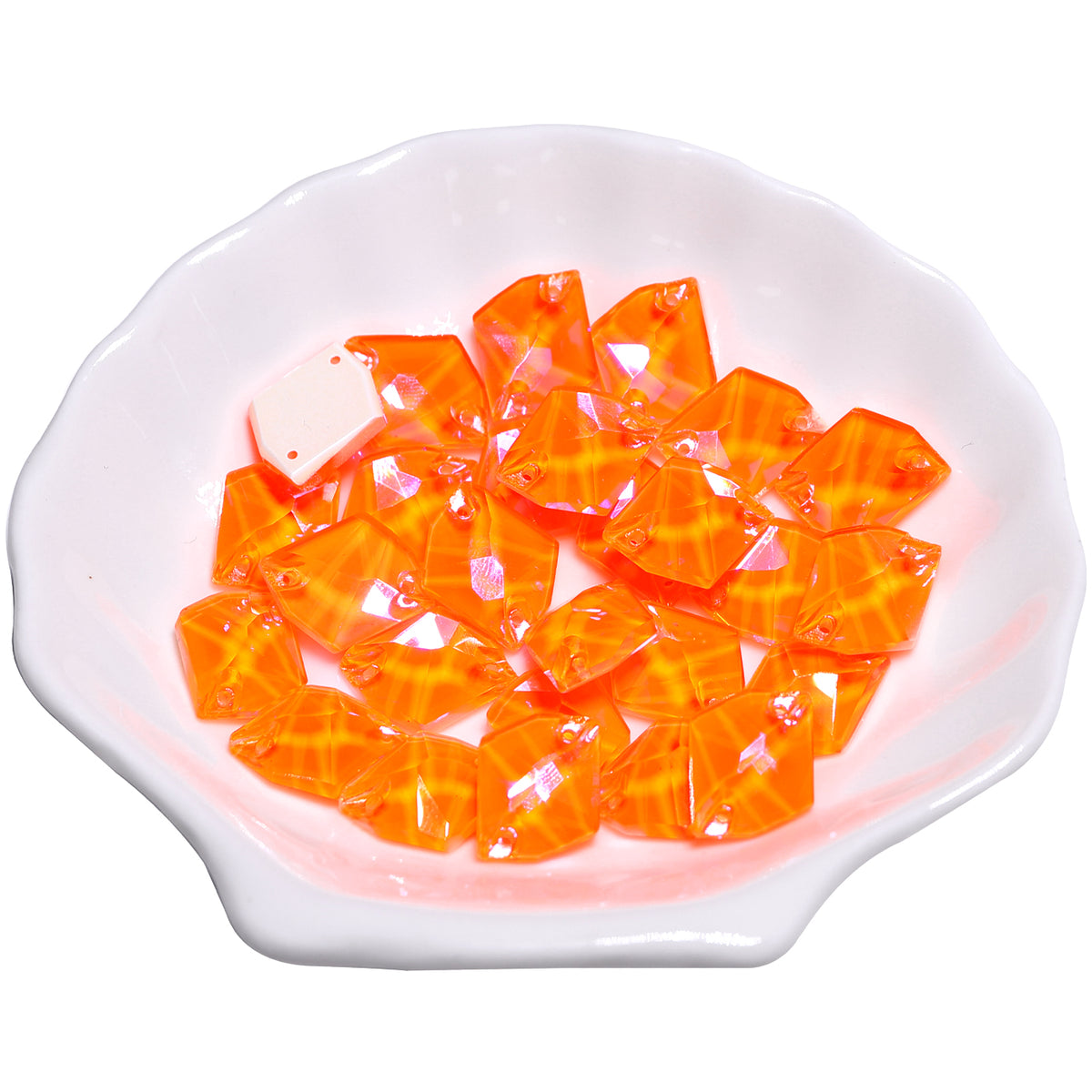Electric Neon Orange Yellow Cosmic Shape High Quality Glass Sew-on Rhinestones WholesaleRhinestone