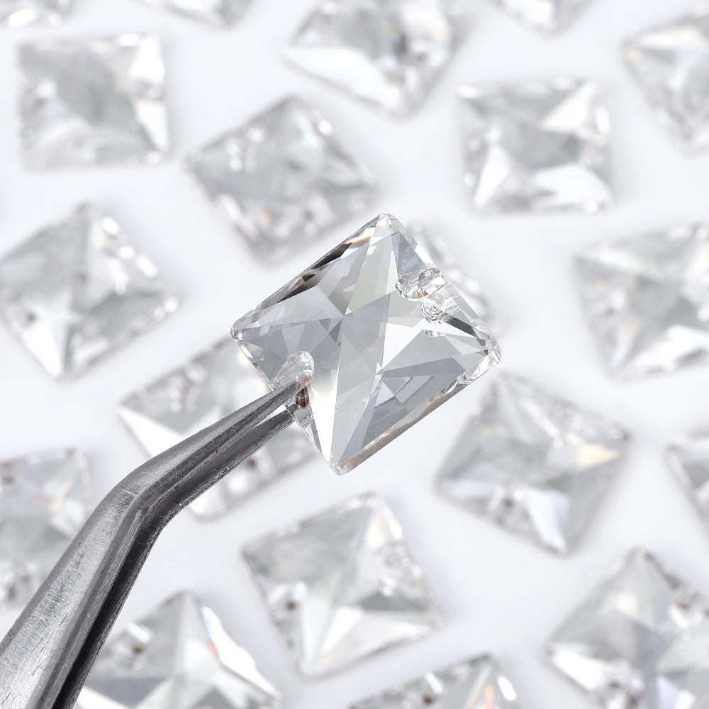 Silver Shade Square Shape High Quality Glass Sew-on Rhinestones WholesaleRhinestone