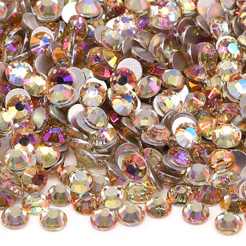 Cherry Blossom Pink Glass FlatBack Rhinestones Silver Back WholesaleRhinestone