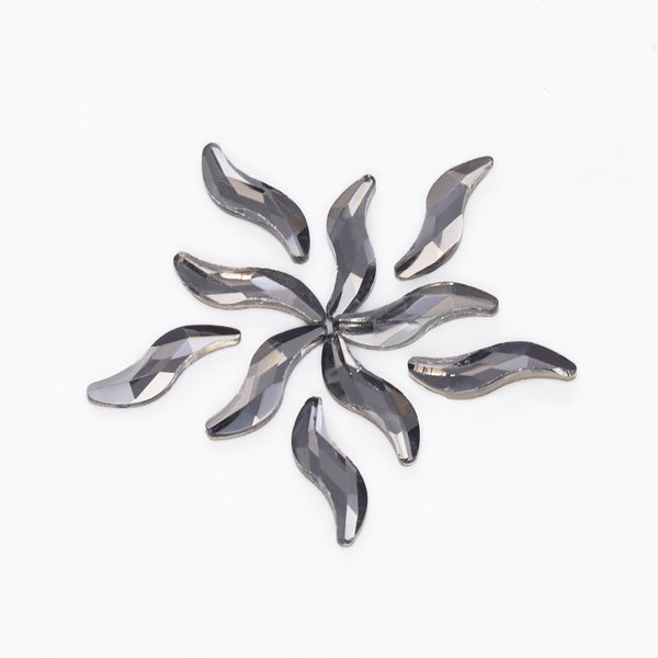 Wave Shape Black Diamond Flat Back Fancy Rhinestones WholesaleRhinestone