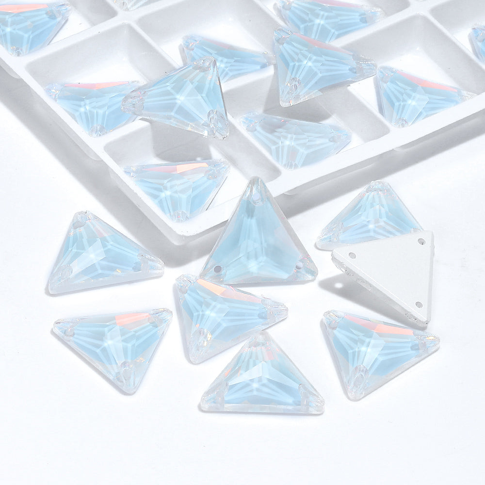 Crystal AM Triangle Shape High Quality Glass Sew-on Rhinestones