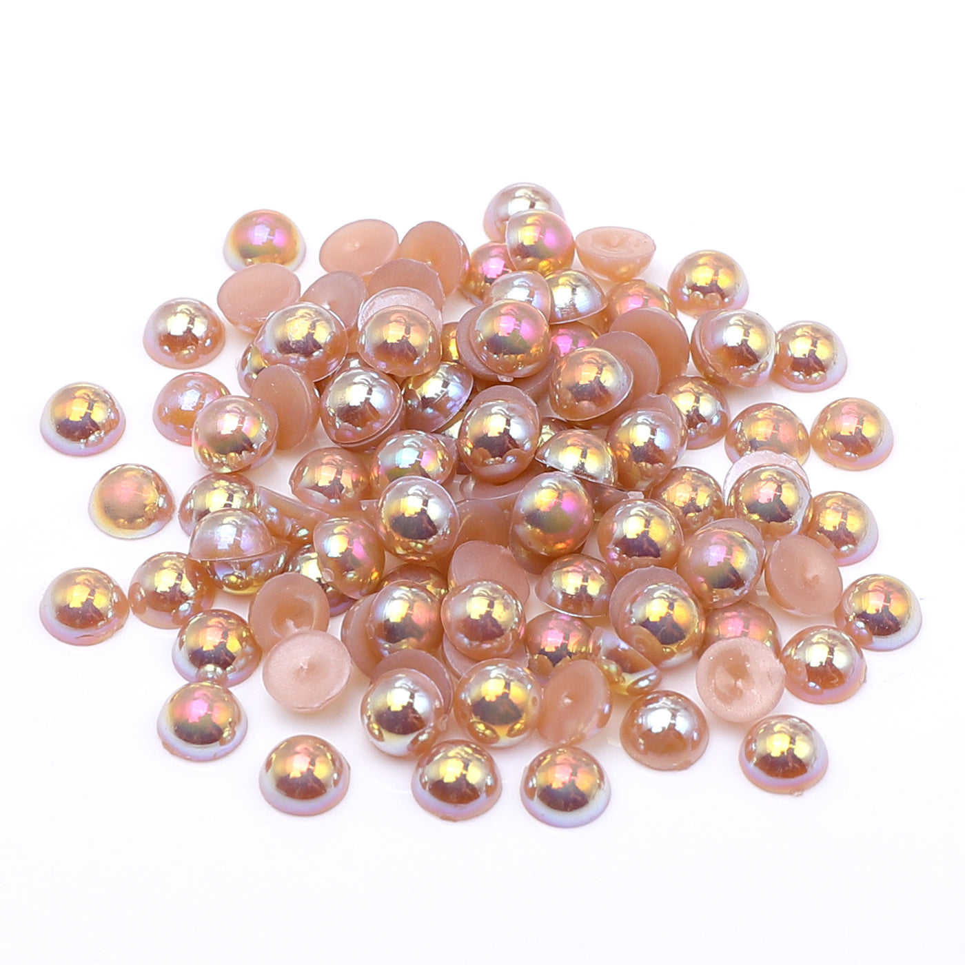 Light Coffee AB Resin Flat Back Pearls Multi Sizes WholesaleRhinestone