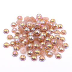 Light Coffee AB Resin Flat Back Pearls Multi Sizes WholesaleRhinestone